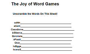 Printable Word Scramble